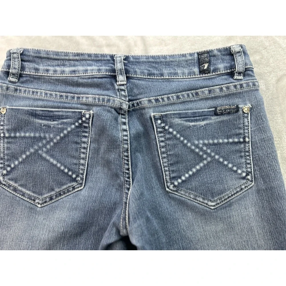 7 For All Mankind Jeans Womens Sz 29 Blue Gwenevere Ankle Slim Straight‎ Stretch